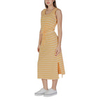 Bicolor Cotton Long Dress