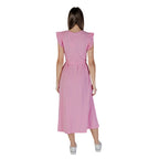Mehrfarbiges langes Baumwollkleid