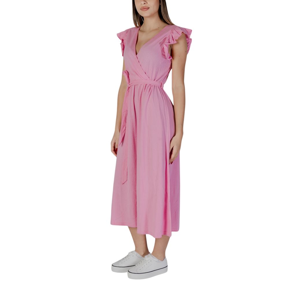 Mehrfarbiges langes Baumwollkleid