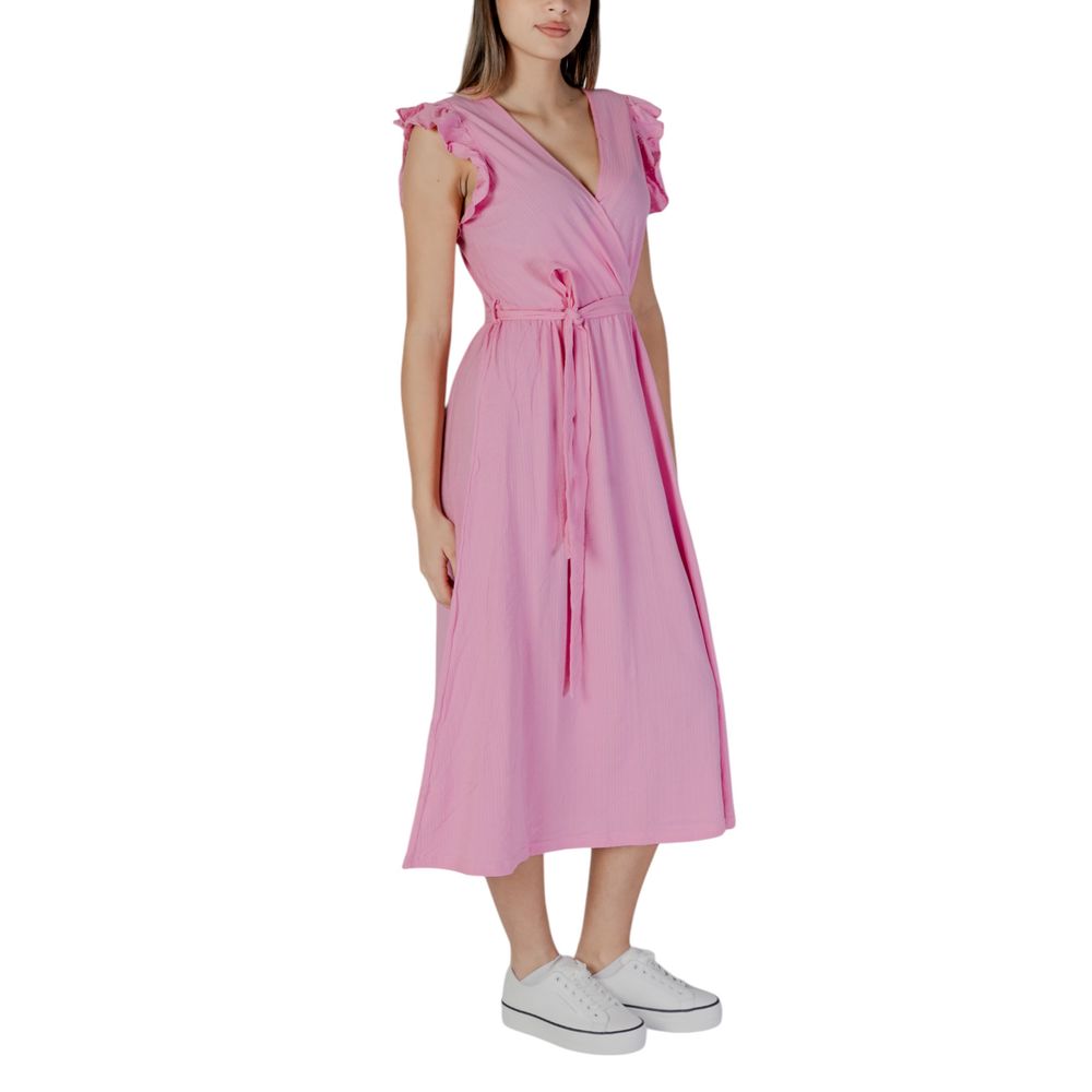 Mehrfarbiges langes Baumwollkleid