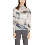 Graues Langarm-T-Shirt aus Polyester