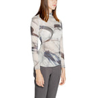 Graues Langarm-T-Shirt aus Polyester