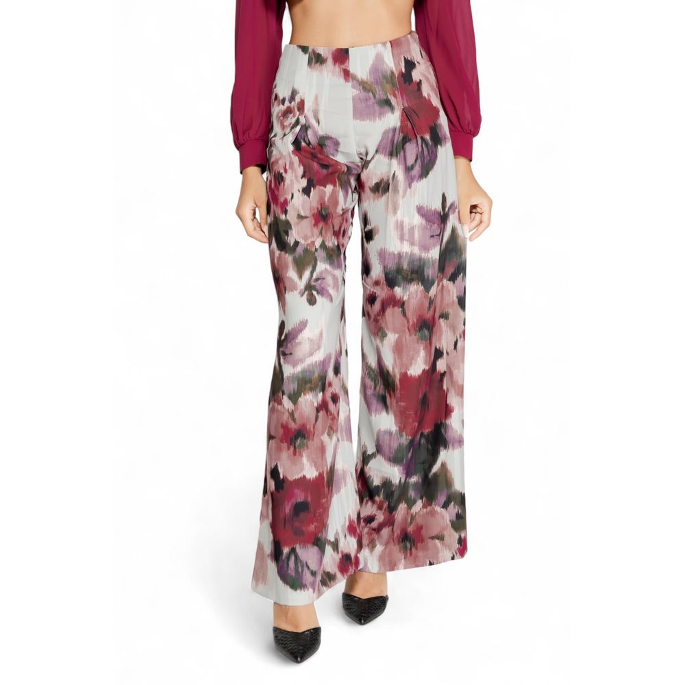 Bordeauxfarbene Freizeithose aus Polyester