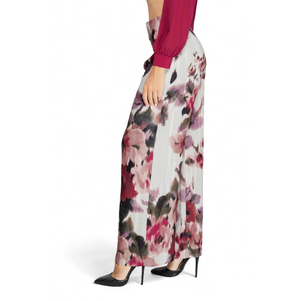 Bordeauxfarbene Freizeithose aus Polyester
