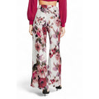 Bordeauxfarbene Freizeithose aus Polyester