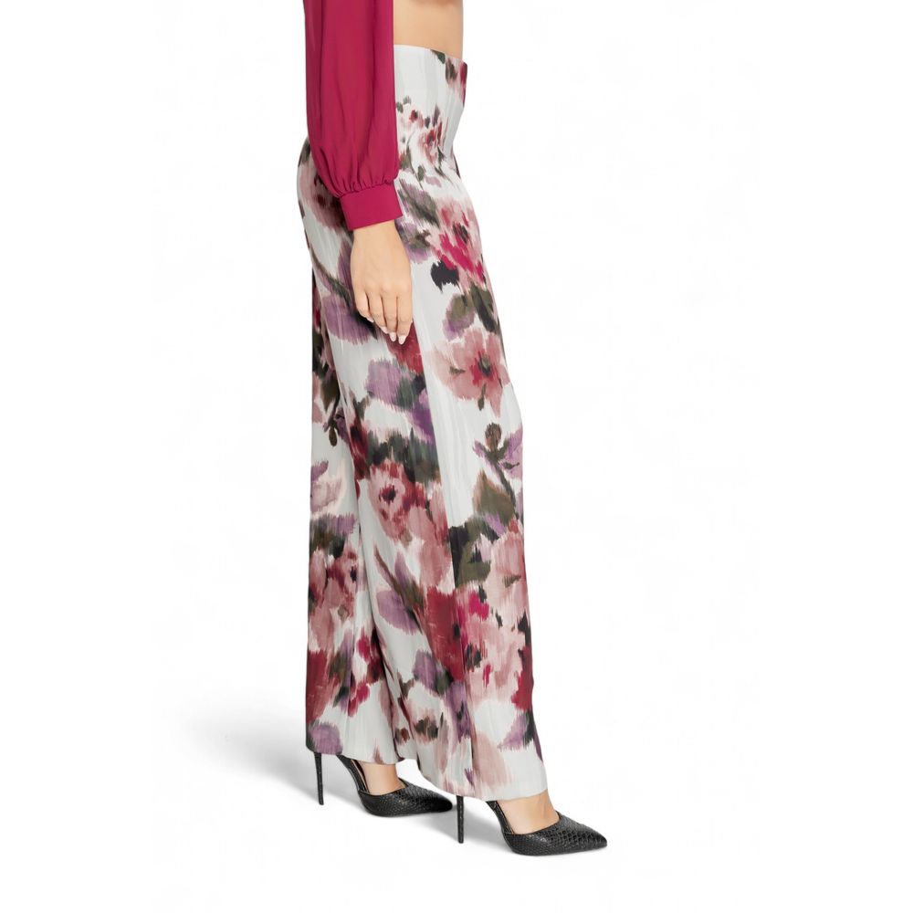 Bordeauxfarbene Freizeithose aus Polyester