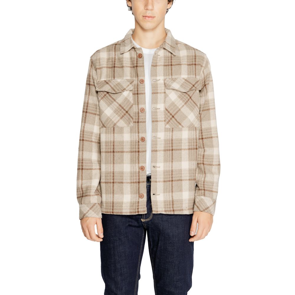 Beige Polyester Pattern Shirt