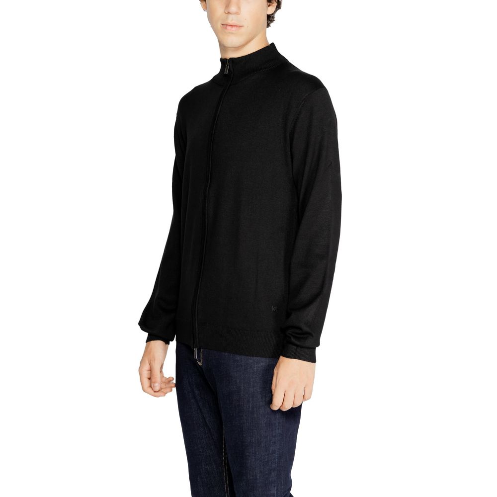 Schwarzer Viskose-Cardigan