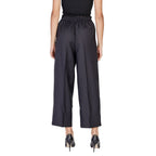 Black Polyester Casual Pants