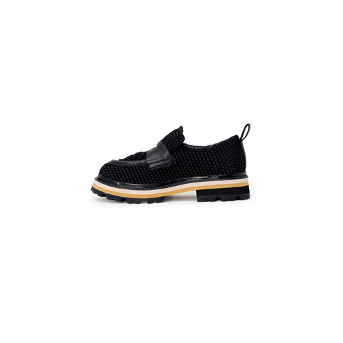 Schwarze Leder-Pumps mit Plateau