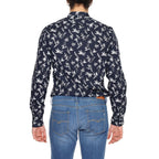 Blue Cotton Pattern Shirt