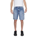 Blue Cotton Bermuda Shorts