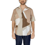 Brown Cotton Kurzarmhemd