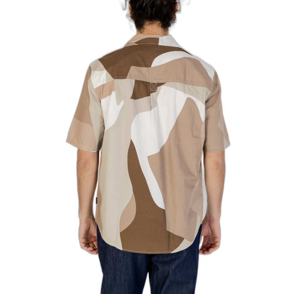 Brown Cotton Kurzarmhemd
