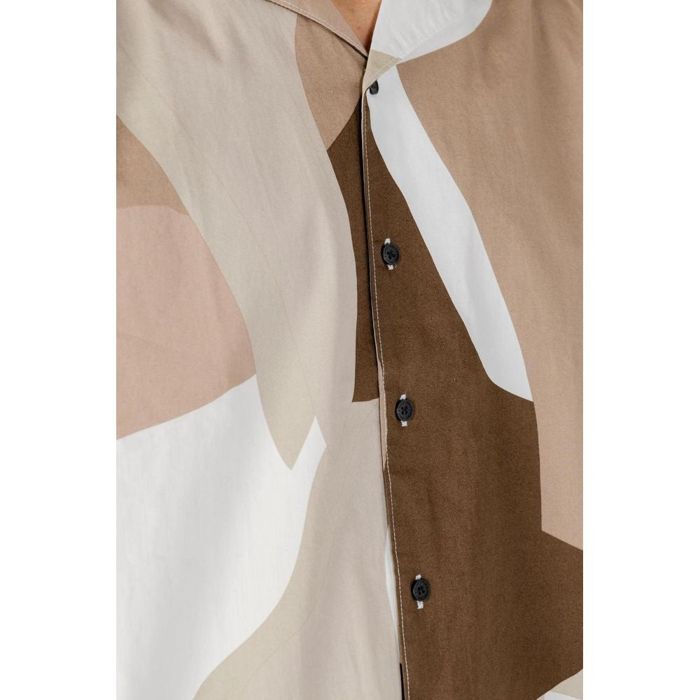 Brown Cotton Kurzarmhemd