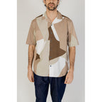 Brown Cotton Kurzarmhemd