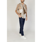 Brown Cotton Kurzarmhemd