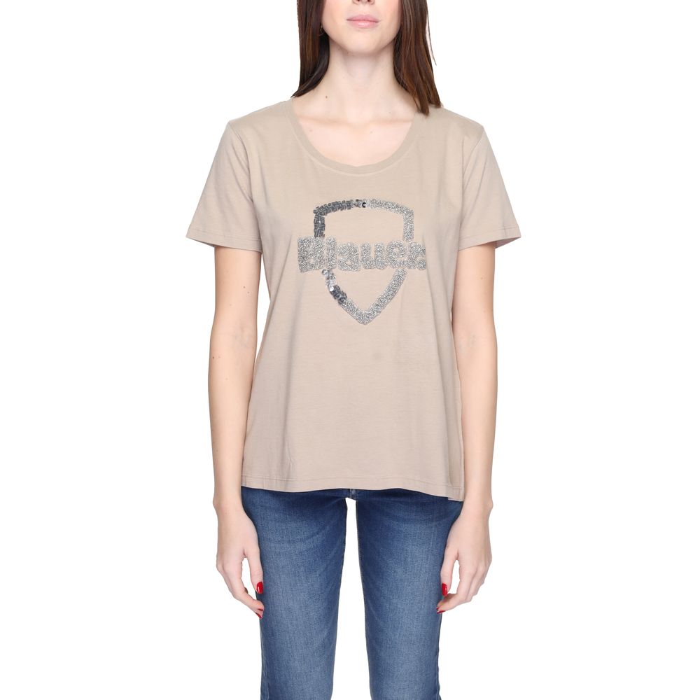 Beiges Baumwoll-T-Shirt