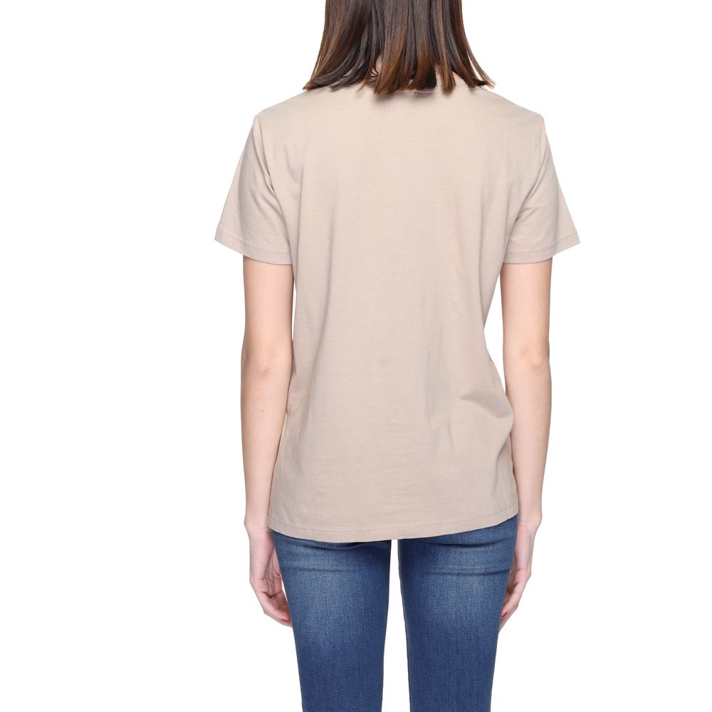 Beiges Baumwoll-T-Shirt