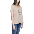 Beiges Baumwoll-T-Shirt