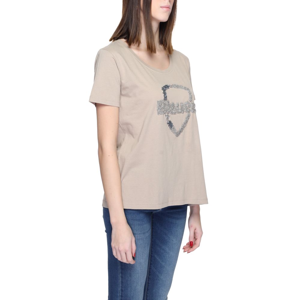 Beiges Baumwoll-T-Shirt