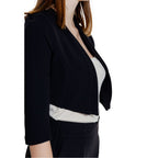Black Polyester Sleeveless Jacket