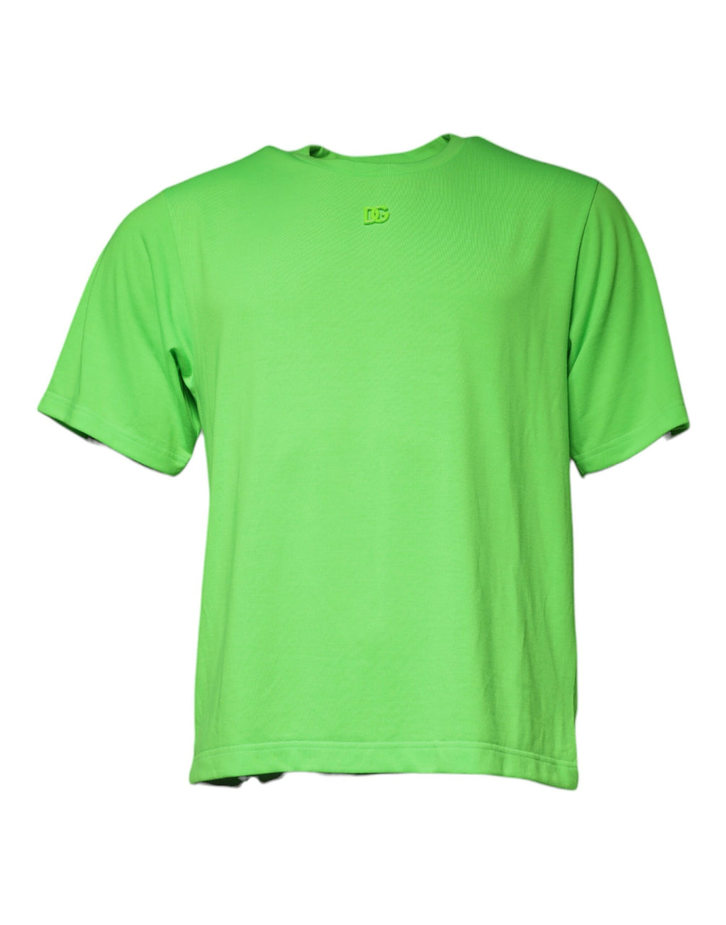 T-shirt with Green Logo, Round Neck, and Short Sleeves