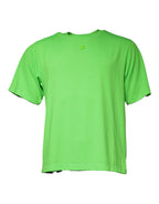 T-shirt with Green Logo, Round Neck, and Short Sleeves