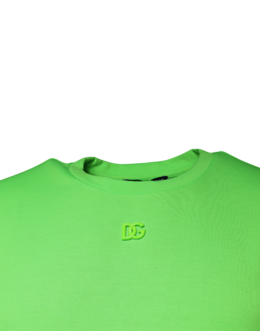 T-shirt with Green Logo, Round Neck, and Short Sleeves