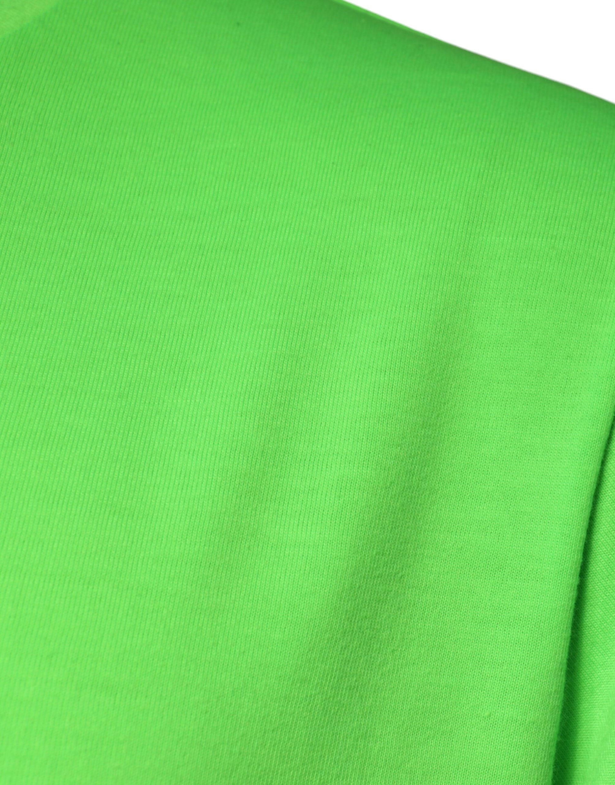 T-shirt with Green Logo, Round Neck, and Short Sleeves