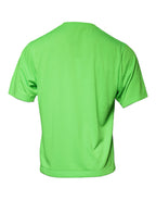 T-shirt with Green Logo, Round Neck, and Short Sleeves