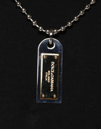 Black Cotton Necklace Embellished T-shirt