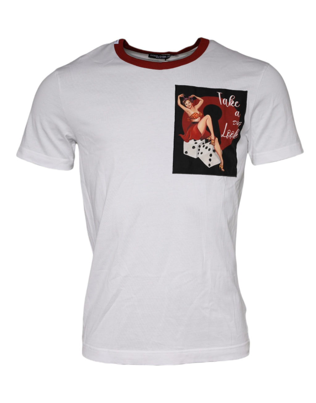 Weißes T-Shirt aus Baumwolle mit grafischem Print und Rundhalsausschnitt