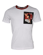 Weißes T-Shirt aus Baumwolle mit grafischem Print und Rundhalsausschnitt