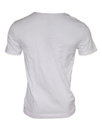 Weißes T-Shirt aus Baumwolle mit grafischem Print und Rundhalsausschnitt