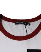 Weißes T-Shirt aus Baumwolle mit grafischem Print und Rundhalsausschnitt