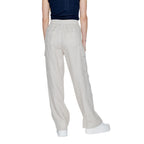 Beige Linen Flared Pants