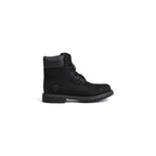 Black Recycled Leather Lace-Up Boots