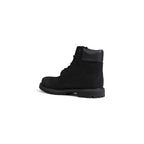 Black Recycled Leather Lace-Up Boots