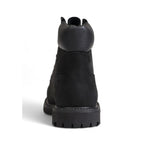 Black Recycled Leather Lace-Up Boots