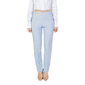 Blue Polyester Dress Pants
