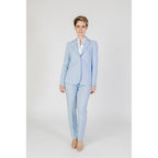 Blue Polyester Dress Pants