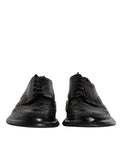 Schwarze Derby Wingtip Lackschuhe
