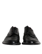 Schwarze Derby Wingtip Lackschuhe