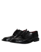 Schwarze Derby Wingtip Lackschuhe