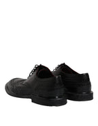 Schwarze Derby Wingtip Lackschuhe
