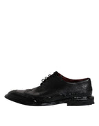 Schwarze Derby Wingtip Lackschuhe