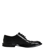 Schwarze Derby Wingtip Lackschuhe