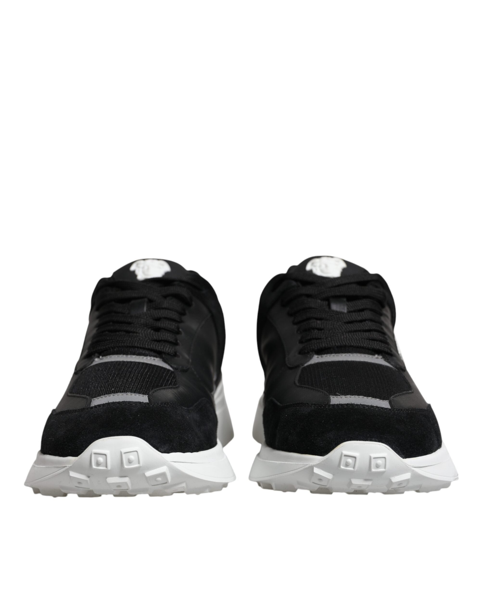 Schwarze Canvas Quad Fabric Medusa Low Top Sneaker