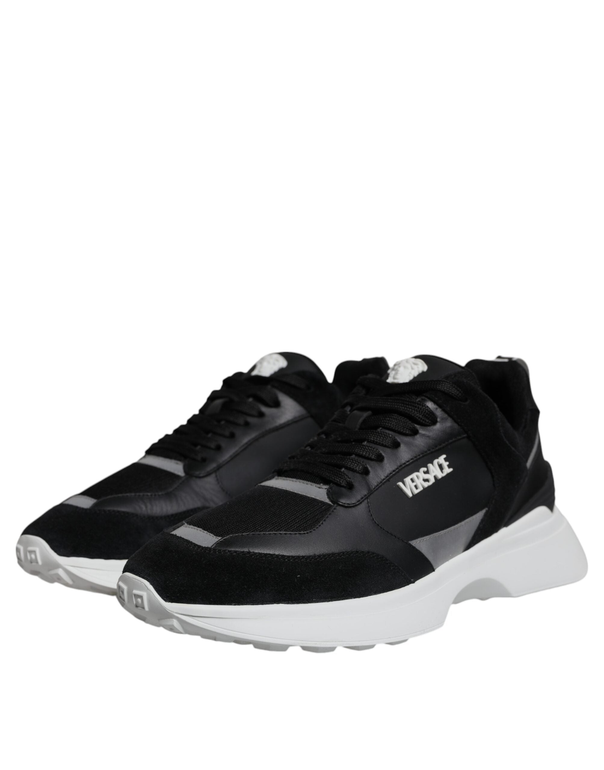 Schwarze Canvas Quad Fabric Medusa Low Top Sneaker